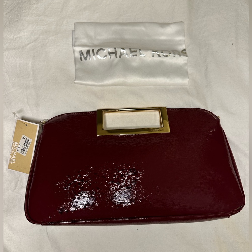 Michael Michael Kors Berkley Large Clutch. Claret (Burgundy). NWT.
